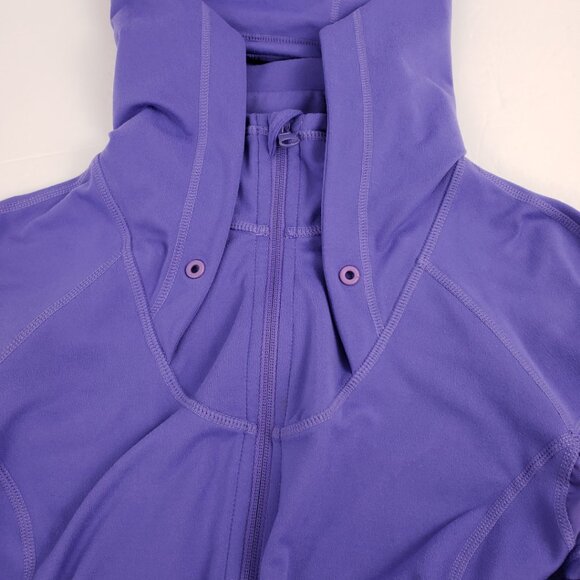 Zella XS Purple Hooded Jacket Womens Thumb Slits Device Cord Venting Fall Coat - Picture 8 of 16